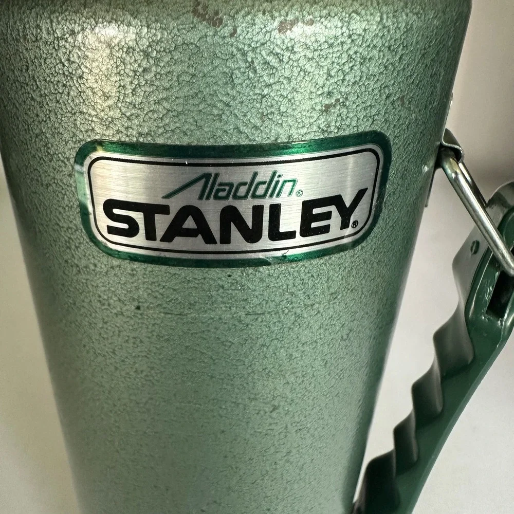 Vintage Aladdin Stanley 1 Quart Vacuum Bottle Thermos A-944DH Hammertone Green - Picture 5 of 14